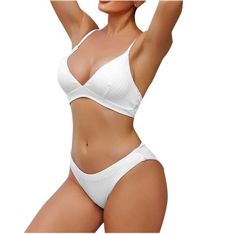 Fnochy Women S Sexy High Waist Bikini Swimwear Two Piece Swimsuit With Detachable Bra Padding
