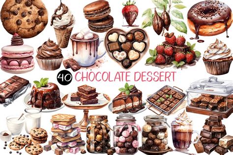 Chocolate Dessert PNG | Watercolor, Sweets Clip Art