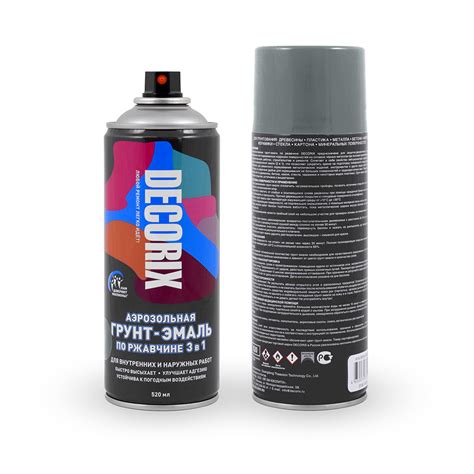 Купить аэрозольную грунт-эмаль по ржавчине «3 в 1» DECORIX 520 мл глянцевая