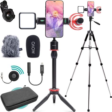 Amazon Movo Ivlog Vlogging Kit For Iphone With Fullsize Tripod