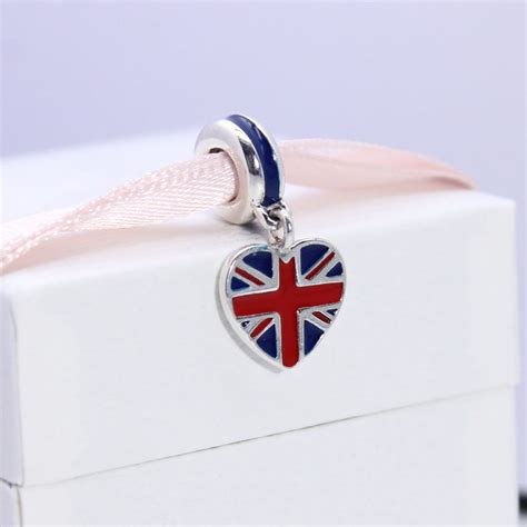 Pandora Great Britain Flag Dangle Charm Pendant S925 Ale Bracelet