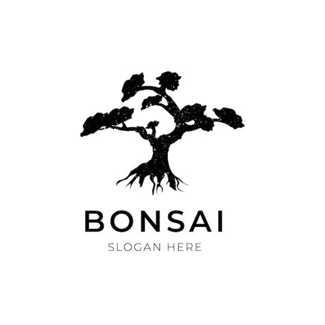 Inspiration für das design des bonsai baum logos Premium Vektor