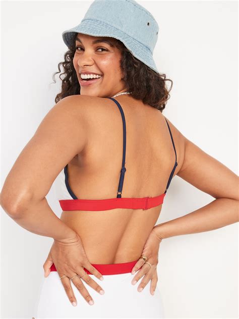Two Tone Triangle Bikini Swim Top Old Navy