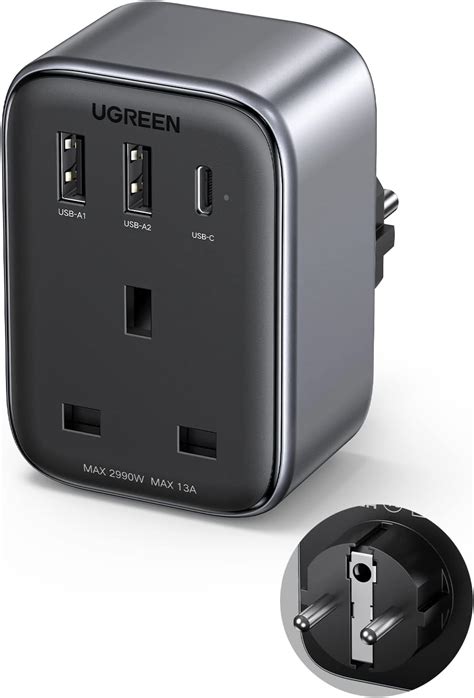 Ugreen In Travel Charger Adapter W Accepts Devices With Uae Ksa