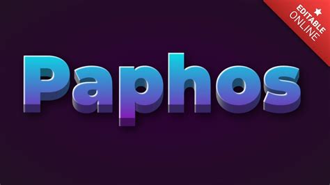 Paphos Magischer 3D Text Blau Violett Texteffekt Generator