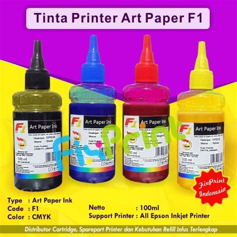 Jual TINTA INK REFILL PRINTER EPSON ARTPAPER F1 100ML ART PAPER CMYK