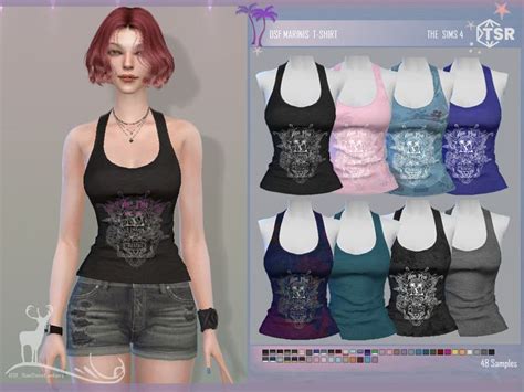 The Sims Resource MARINIS T SHIRT Sims 4 Sims 4 Clothing Sims 4