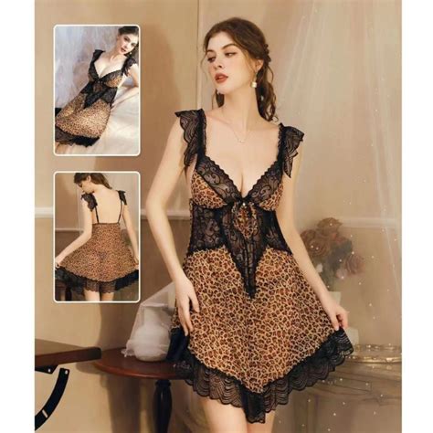 Jual Mixbox Dress Lingerie Leopard Terbaru Baju Haram Macan Brukat Renda LD Giselle