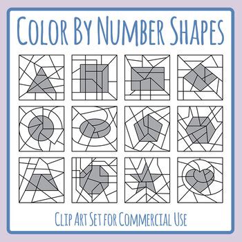 Color By Number Shapes Clip Art Set Commercial Use Templates | TpT