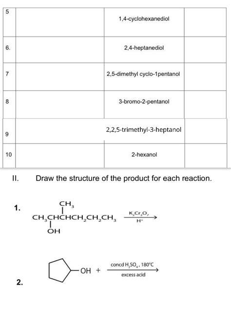 Solved 5 1 4 Cyclohexanediol 6 2 4 Heptanediol 7 Chegg