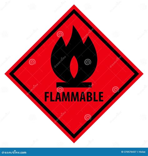 Flammable Hazard Warning Sign Set, Indicating Flammable Gases, Aerosols