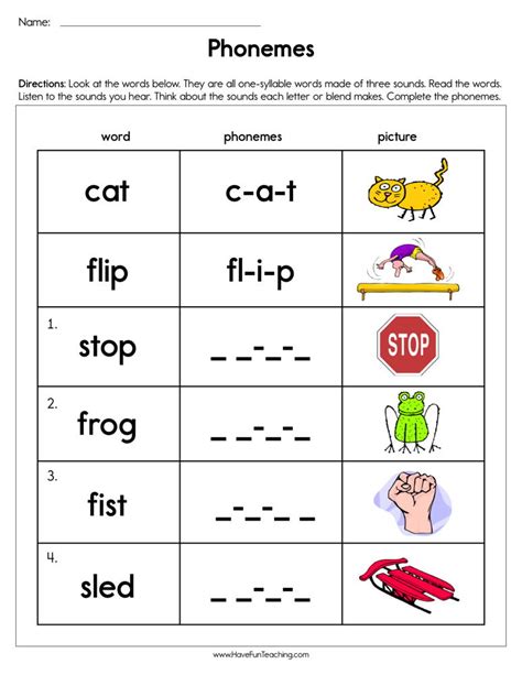 Phoneme Worksheets