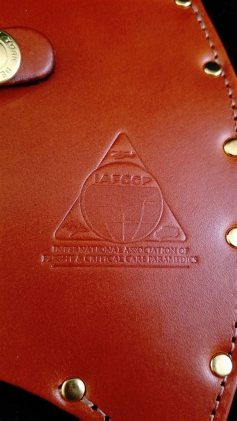 Personalized Executive Gifts Debossed Leather Axe Cover for IAFCCP