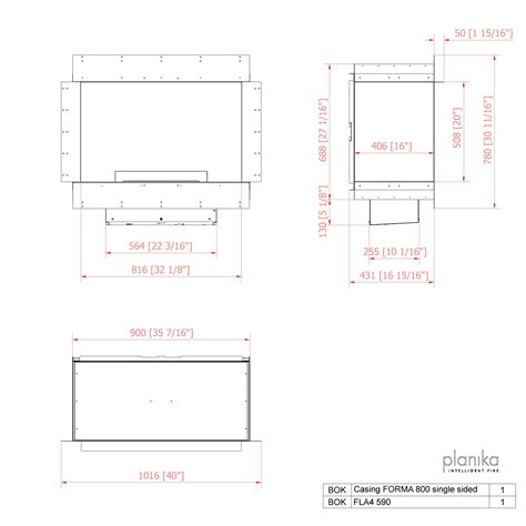 Planika Fires Forma Single Sided Front Indbygningspejs