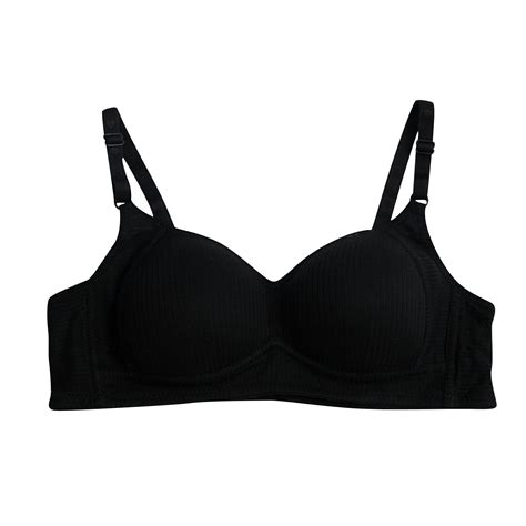Penkiiy Women Bras Women Solid Underwired Sexy Lace Back Double Breasted Lingerie Black Bras