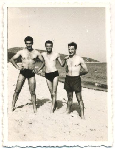 1950s Beefcake Men Swimsuit Bulge Shirtless Man Vintage Gay Int