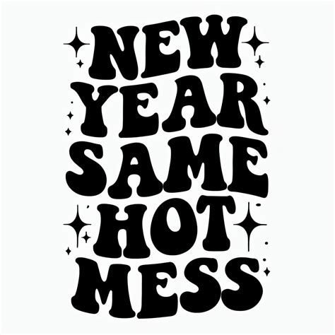 New Year Same Hot Mess Retro Typography Mug Playground