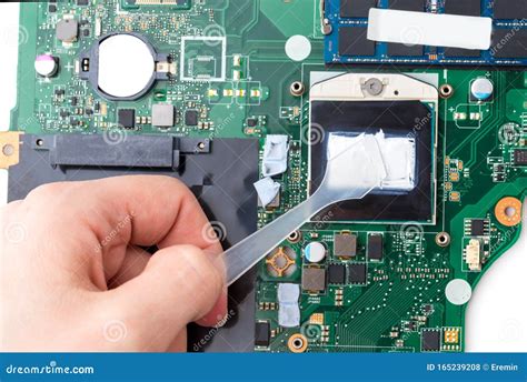 Replacing Thermal Paste On A Laptop. Stock Photo | CartoonDealer.com ...