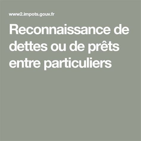 The Words Reconsanise De Dettes Ou De Prets Entre Particiers