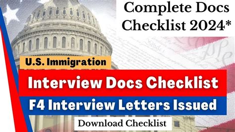 Visa Interview Documents Checklist F Interview Letters