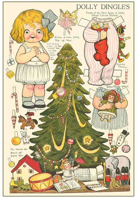 Merry Christmas Vintage Paper Dolls Paper Dolls Christmas Paper