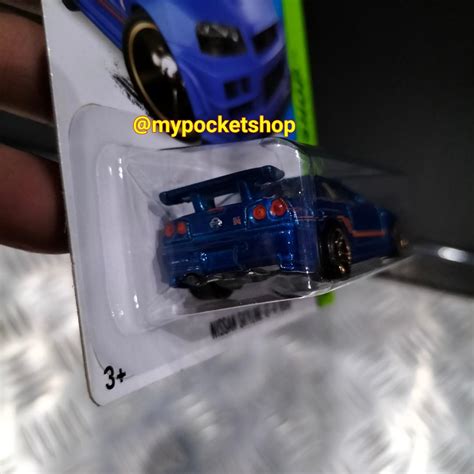 Hot Wheels NISSAN SKYLINE GT R BNR R Metalflake Blue Hotwheels Workshop Then And