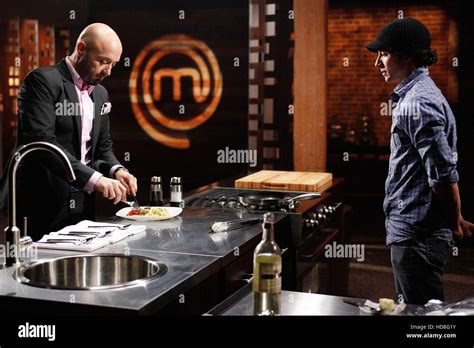 Masterchef Aka Master Chef From Left Judge Joe Bastianich Contestant Chef Tony Carobone