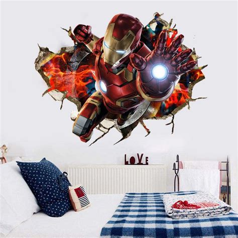 3d Iron Man Wall Decal Wall Stickers Marvel Wall Stickers Avengers Wall Sticker Design