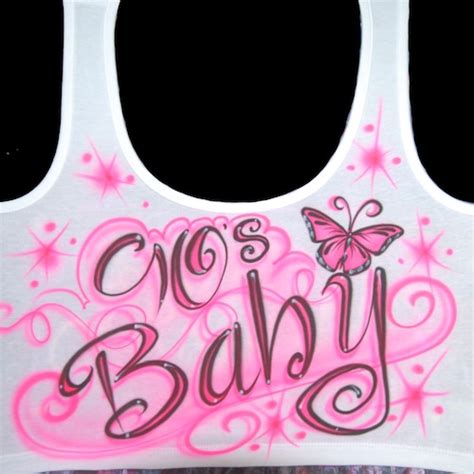 Airbrush Crop Tank Top Name Airbrushed T Shirt Hoodie Etsy