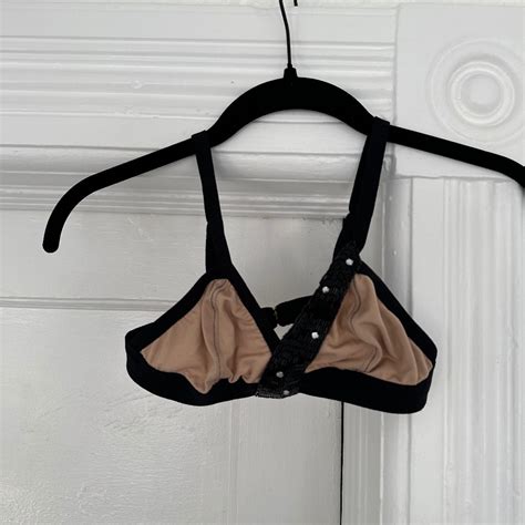 Vintage Nude Mesh Bralette With Sequin Beading Deta Gem