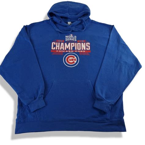 Chicago Cubs Hoodie Men's Blue 2016 World Series... - Depop