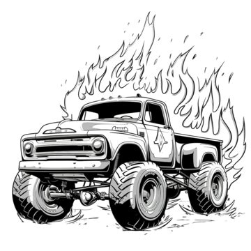Desenho Para Colorir Hot Wheels Monster Truck