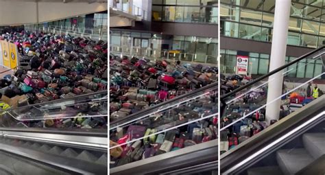 Incredible images show extent of airport chaos