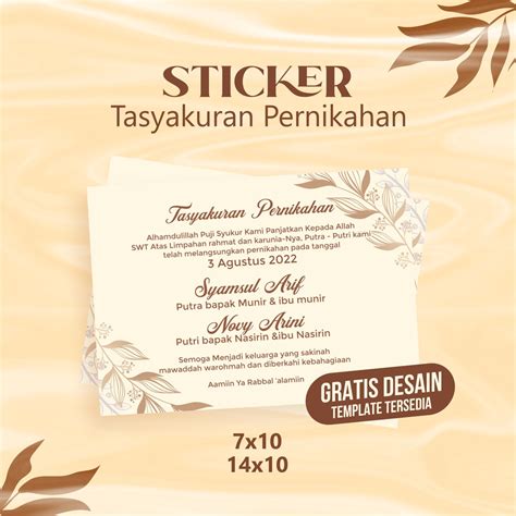 Jual Cetak Sticker Label Acara Tasyakuran Pernikahan Custom Tinggal