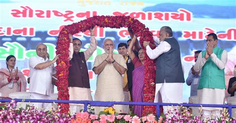 Modi In Gujarat Launches Irrigation Project Talks Development