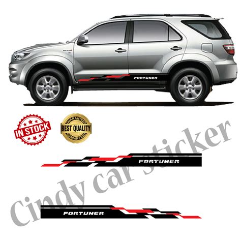 TOYOTA FORTUNER SIDE BODY STICKER 1SET Left Side Right Side Shopee