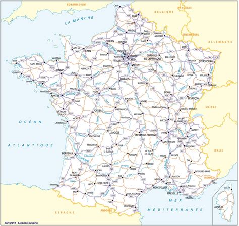 Carte De France Routière Avec Villes Voyage Carte Plan