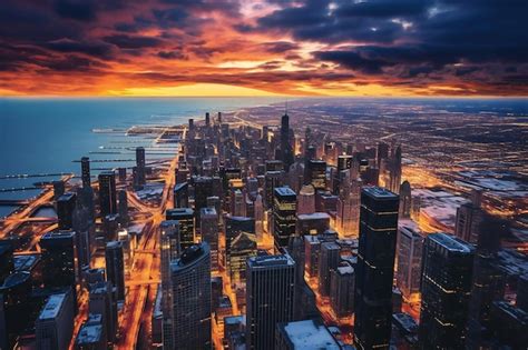 Premium Ai Image Aerial View Of Chicago City