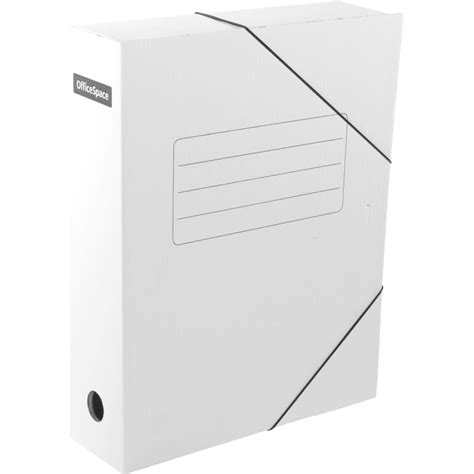 Архивная папка OfficeSpace на резинках, микрогофрокартон, 75 мм, белая ...