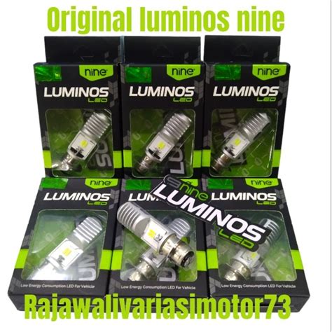 Jual LAMPU LED UTAMA MOTOR H6 MH1 CREE 12 MATA AC DC LUMINOS NINE WARNA