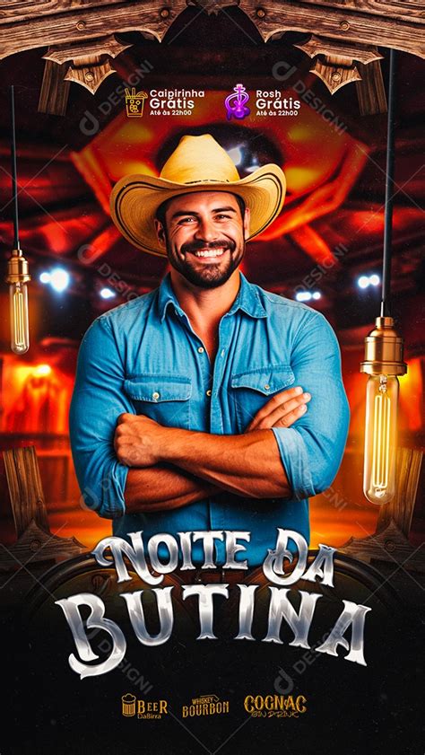 Story Flyer Noite da Butina Sertanejo Social Media PSD Editável