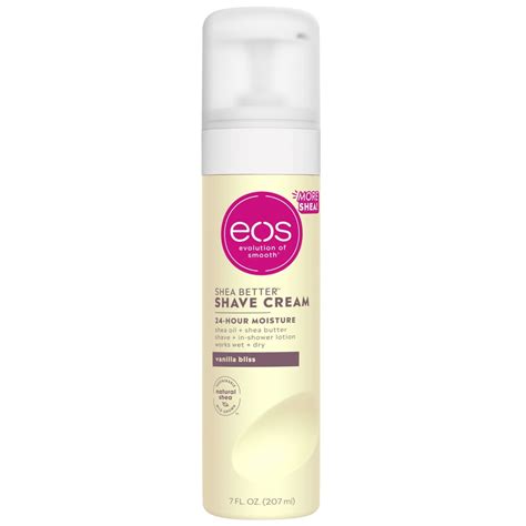 Eos Shea Better Shave Cream Vanilla Bliss Shea Oil Shea Butter For 24 Hour Moisture 7 Oz