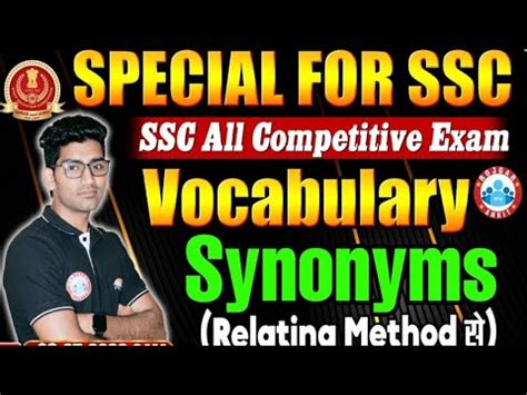 33 Synonyms With Relating Method For Ssc CGL Chsl CPO By Vipin Bhati