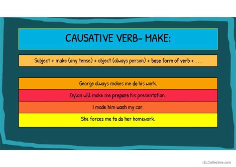 Causative Verbs Grammar Lesson Gram English Esl Powerpoints