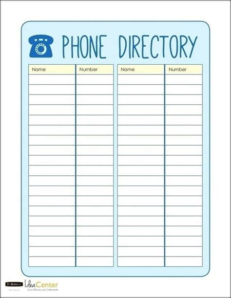 Telephone Directory Phone Directory Template Printable Word Searches