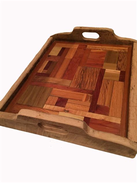 Serving Tray Table Serving Tray From Reclaimed Mixed Wood And Etsy