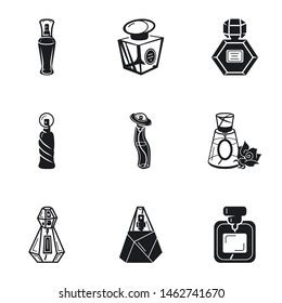 Cosmetic Perfume Bottle Icon Set Simple Stock Vector Royalty Free