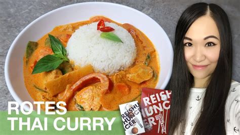 REZEPT Rotes Thai Curry mit Hähnchen und Gemüse thailändisch kochen