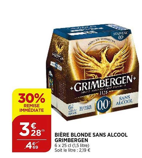 Offre Bière Blonde Sans Alcool Grimbergen De Remise Immédiate chez Atac