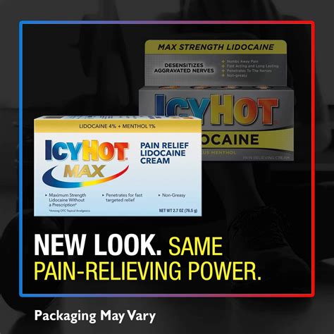 Icy Hot Max Strength Pain Relief Cream With Lidocaine Plus Menthol Oz